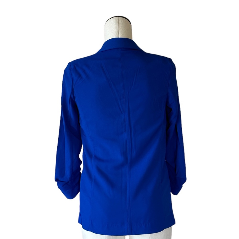 NWT PHILOSOPHY ROYAL BLUE RUCHED SLEEVE NON WRINKLE BLAZER XS - Picture 5 of 8
